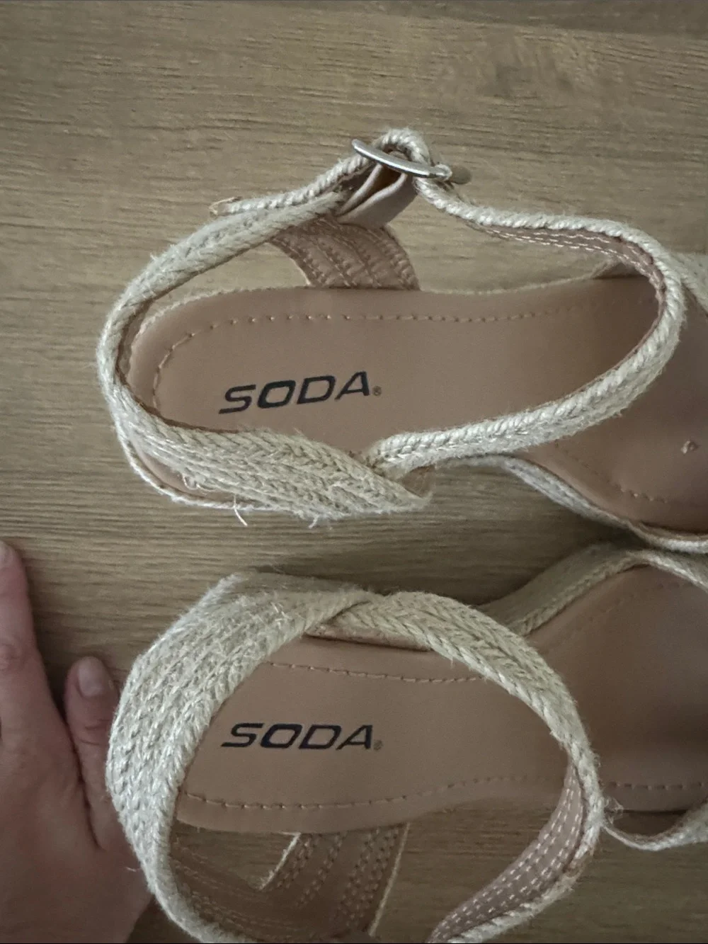 Soda Braided Espadrille Platform Wedges in Natural